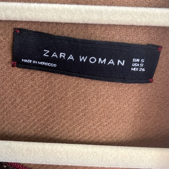 Zara Woman Wool Coat Camel Tan Longline Trench Overcoat Oversized Womens Small S - Picture 6 of 6